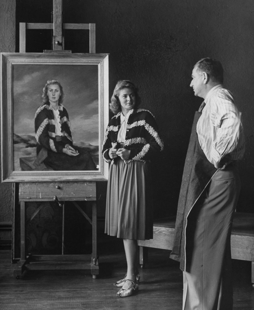 Ingrid Bergman with the painter Alexander Brook, 1944. Ingrid Bergman with the painter Alexander Brook, 1944.