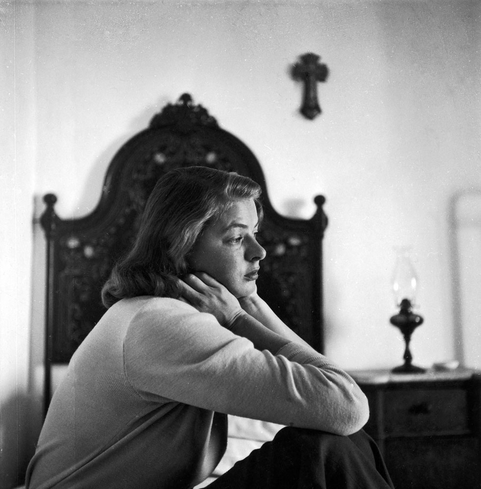 Ingrid Bergman during filming of the movie "Stromboli," on the Italian island of Stromboli, 1949. Ingrid Bergman during filming of the movie, Stromboli, on the Italian island of Stromboli, 1949.